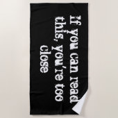 おもしろいことわざもし白黒 ビーチタオル (正面)