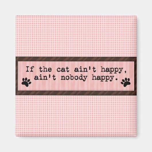 おもしろいことわざキャットアインハッピー冷蔵庫用マグネット マグネット (正面)