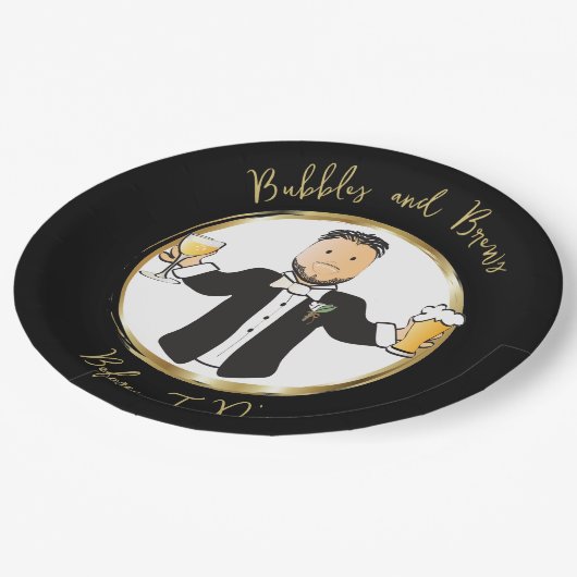 おもしろいことわざグルームオス結婚マンガのブランチ ペーパープレート (アングル)