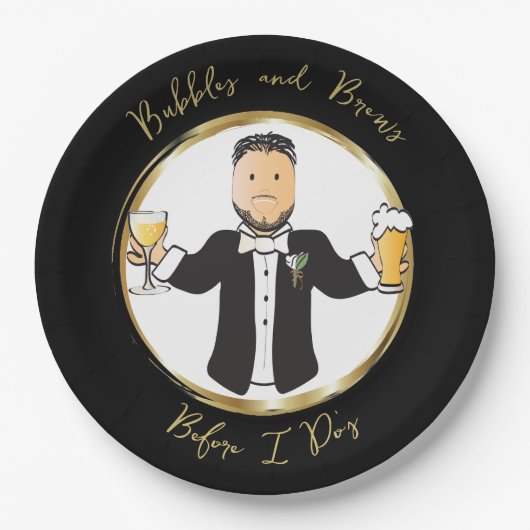 おもしろいことわざグルームオス結婚マンガのブランチ ペーパープレート (正面)