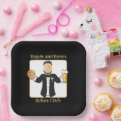 おもしろいことわざグルームカートゥーンバ結婚ーゲルブランチ ペーパープレート (パーティー)