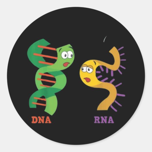 おもしろいことわざシ独身のルDNA Always RNA ラウンドシール (正面)