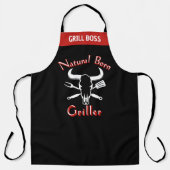 おもしろいことわざナチュラルグ生まれリラーブラックシェフ エプロン (正面)