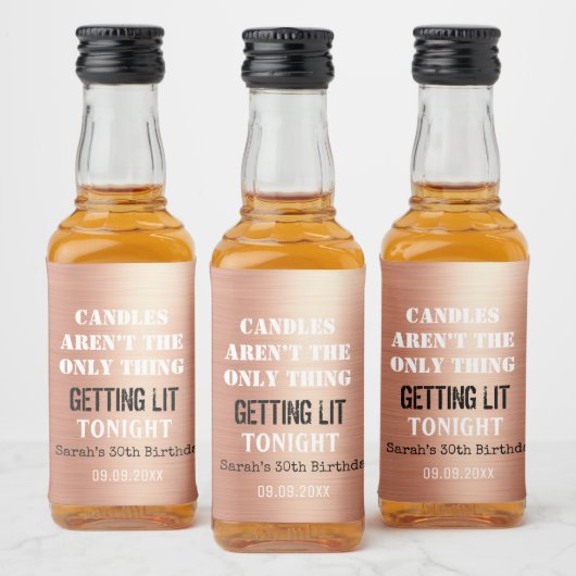 おもしろいことわざバラゴールドフォイル任意の年齢30歳の誕生日 リキュールボトルラベル (ボトル)