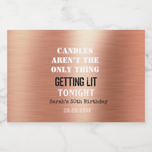 おもしろいことわざバラゴールドフォイル任意の年齢30歳の誕生日 リキュールボトルラベル (シングルラベル)