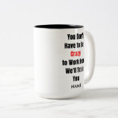 おもしろいことわざモダン共働き誕生日引用文コーヒー ツートーンマグカップ (正面右)