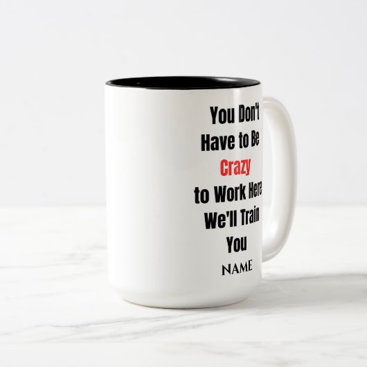 おもしろいことわざモダン共働き誕生日引用文コーヒー ツートーンマグカップ (正面右)