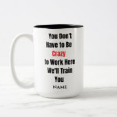 おもしろいことわざモダン共働き誕生日引用文コーヒー ツートーンマグカップ (左)