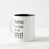 おもしろいことわざモダン共働き誕生日引用文 ツートーンマグカップ (正面左)