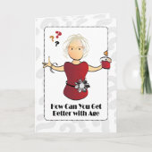 おもしろいことわざ女性漫画ユーモアのある誕生日 カード (正面)