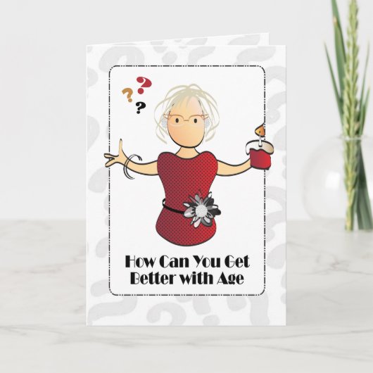 おもしろいことわざ女性漫画ユーモアのある誕生日 カード (正面)