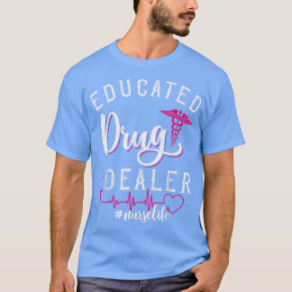 おもしろいことわざ看護師の教育を受けた薬剤師の心拍 Tシャツ