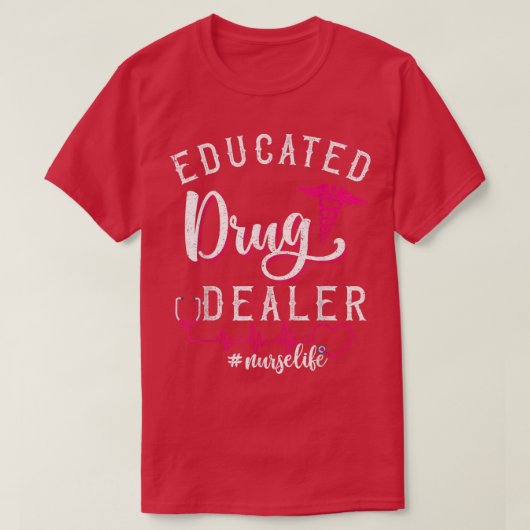 おもしろいことわざ看護師の教育を受けた薬剤師の心拍 Tシャツ (デザイン正面)