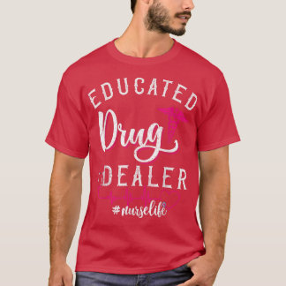 おもしろいことわざ看護師の教育を受けた薬剤師の心拍 Tシャツ