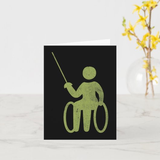 おもしろいことわざ車いすユーザー障害者戦争 カード (黄色い花)