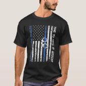 おもしろいことわざ退職警察官シンブルーL Tシャツ (正面)