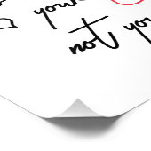 おもしろいことわざ。唇、キス、無料の書道 フォトプリント (角)