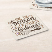 おもしろい'このシーズンズフォーベーキングデザイン スクエアペーパーコースター (アングル)