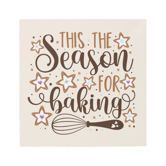 おもしろい'このシーズンズフォーベーキングデザイン メタルプリント (正面)
