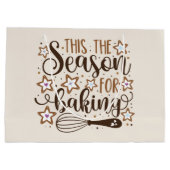 おもしろい'このシーズンズフォーベーキングデザイン ラージペーパーバッグ (裏面)