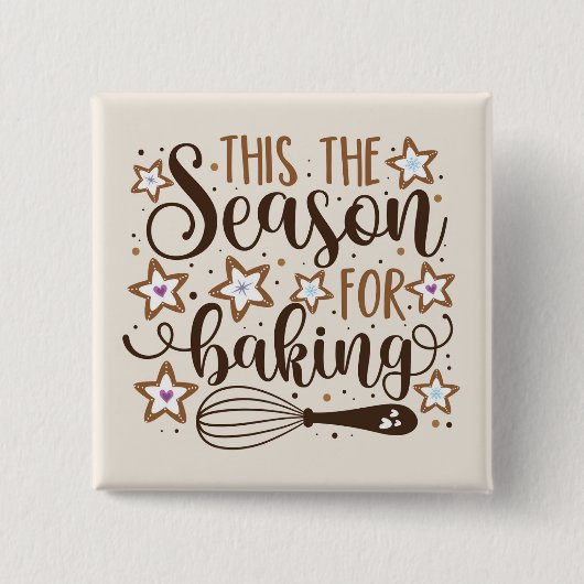 おもしろい'このシーズンズフォーベーキングデザイン 缶バッジ (正面)