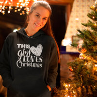 おもしろいこの女の子はクリスマスハートホワイト文字