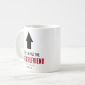 「おもしろいこの男にはガールフレンドが最高のいる コーヒーマグカップ (正面左)