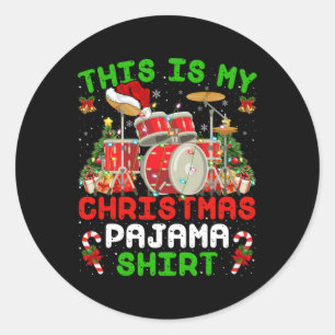 おもしろいこれは私のクリスマスパジャマドラムキットクリスマ ラウンドシール