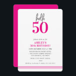 おもしろいこんにちはモダン50th誕生日パーティーピンク 招待状<br><div class="desc">by kat massaard / WWW.SIMPLYSWEETPAPERIE.COMデザインを愛するが、いくつかの変更を見てみたい – 別の配色、製品、写真を追加または違う大事な行事に適応 – 単に私を心配しな連絡い、kat@simplysweetPAPERIE.com私は幸せ救済に!</div>