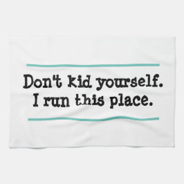 おもしろいこ走の白い布巾 キッチンタオル