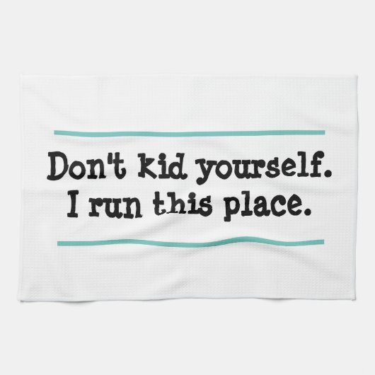 おもしろいこ走の白い布巾 キッチンタオル (横)