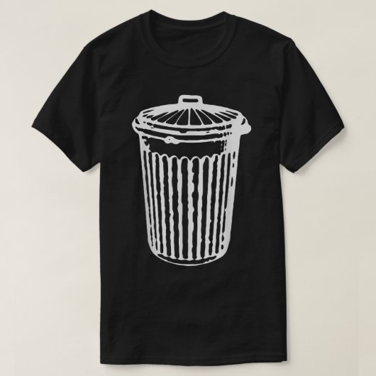 おもしろいごみ箱のゴミの日  Tシャツ (デザイン正面)