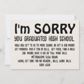 「おもしろいごめんグラード」卒業カード – 皮肉っぽい シーズンカード (正面)