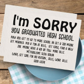 「おもしろいごめんグラード」卒業カード – 皮肉っぽい シーズンカード