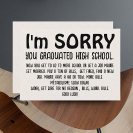 「おもしろいごめんグラード」卒業カード – 皮肉っぽい シーズンカード