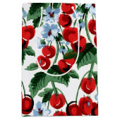 おもしろいさくらんぼジュビリーデザインヴィンテージさくらんぼ ミディアムペーパーバッグ (正面)