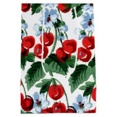 おもしろいさくらんぼジュビリーデザインヴィンテージさくらんぼ ミディアムペーパーバッグ (裏面)