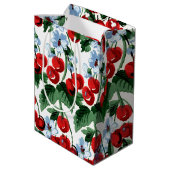 おもしろいさくらんぼジュビリーデザインヴィンテージさくらんぼ ミディアムペーパーバッグ (裏面アングル)