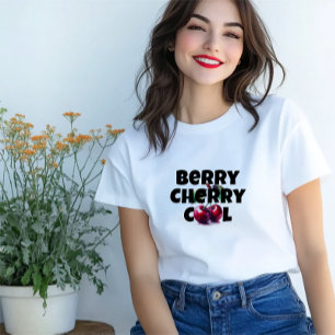 おもしろいさくらんぼビースローガン母の日 Tシャツ