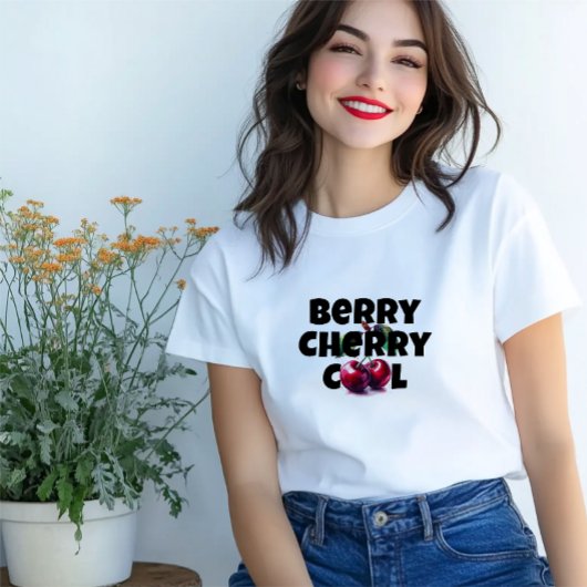 おもしろいさくらんぼビースローガン母の日 Tシャツ