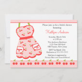 おもしろいさくらんぼレトロキッチンブライダルシャワー招待 招待状 (正面)