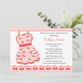 おもしろいさくらんぼレトロキッチンブライダルシャワー招待 招待状 (スタンド正面)