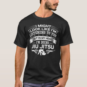 おもしろいしかし私の頭部で私はJiu Jitsuをしています Tシャツ