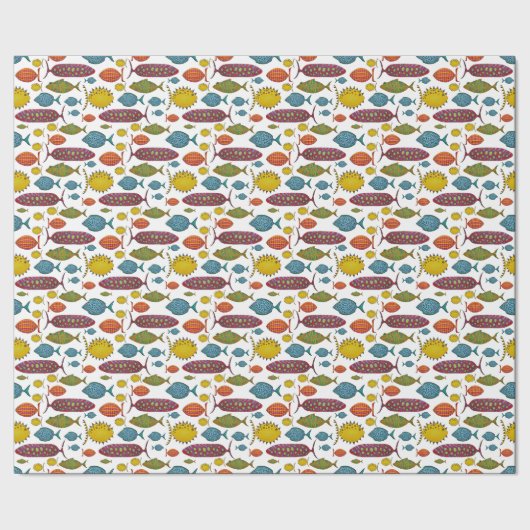 おもしろいすごい魚 ラッピングペーパー (シーム)