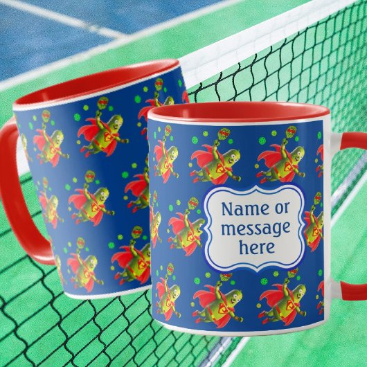 おもしろいすごいPickleman on Blueパーソナライズされた マグカップ