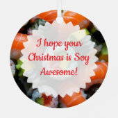 おもしろいすしプリンパーソナライズされたクリスマス メタルオーナメント (裏面)