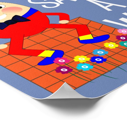 おもしろいすてき子供部屋ライムハンプティダンプティかわいい ポスター (角)