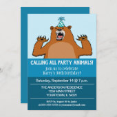 おもしろいすべてのパーティー好きな人を誕生日と呼びます 招待状 (正面/裏面)