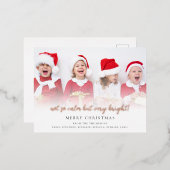 おもしろいそう穏やかではないが、非常に明るいスクリプト写真Glam 箔シーズンポストカード (正面/裏面)