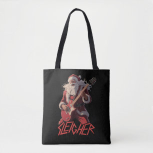 おもしろいそり乗りメタルバンドロックサンタクリスマス トートバッグ